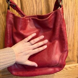 Frye Melissa red leather handbag